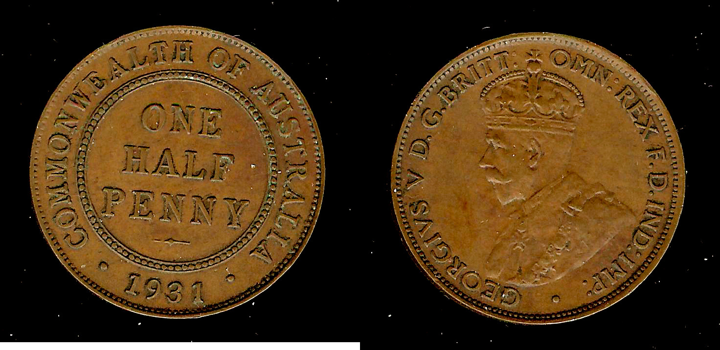 Australien demi penny 1931 SUP